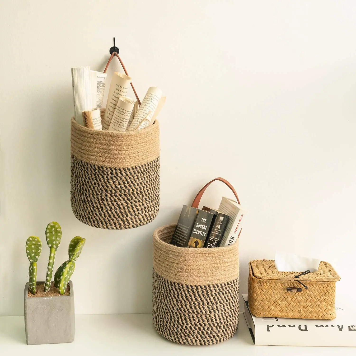 Handwoven jute basket